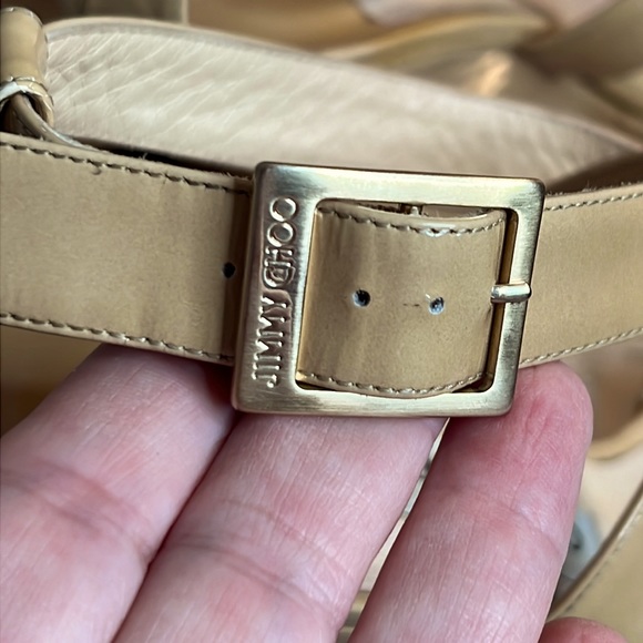 JIMMY CHOO Lucia Wedges with Box and Dust Bags | Nude | Size 37.5 - Picture 8 of 16